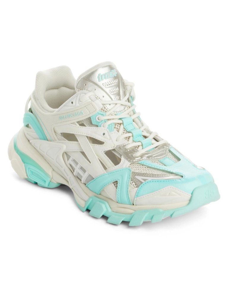 Balenciaga Track.2 Womens Running Shoes Sneakers Mint/ Light Beige 568615 Size 6